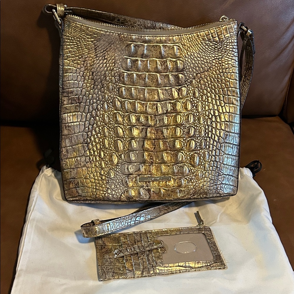 Brahmin Gold Embossed Crossbody Bag